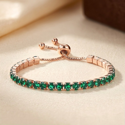 Gold Emerald Adjustable Tennis Bracelet by Rose & Oliver - product image 1
