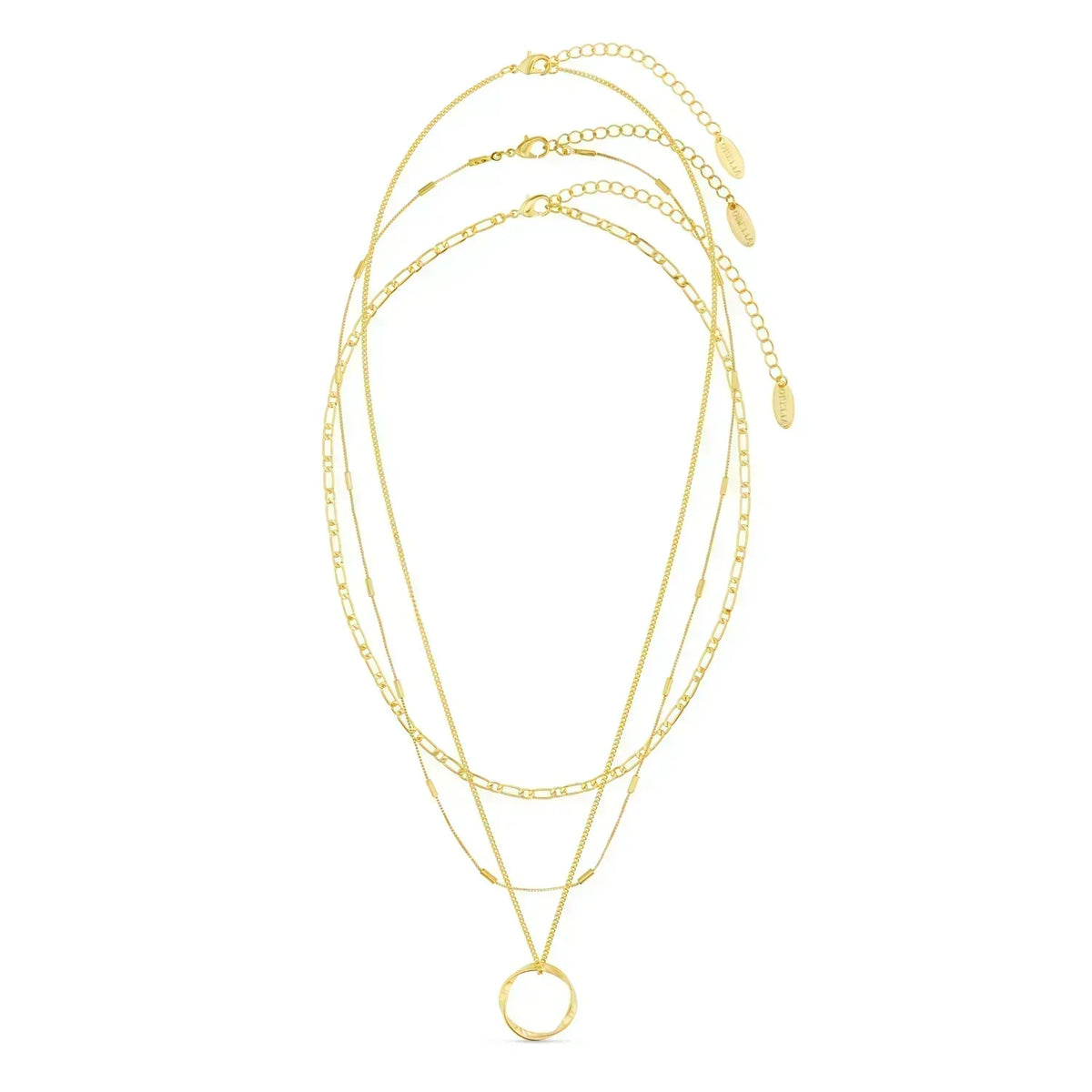 Circa™ | Gold Open Circle Three Row Necklace by Rose & Oliver - product image 2