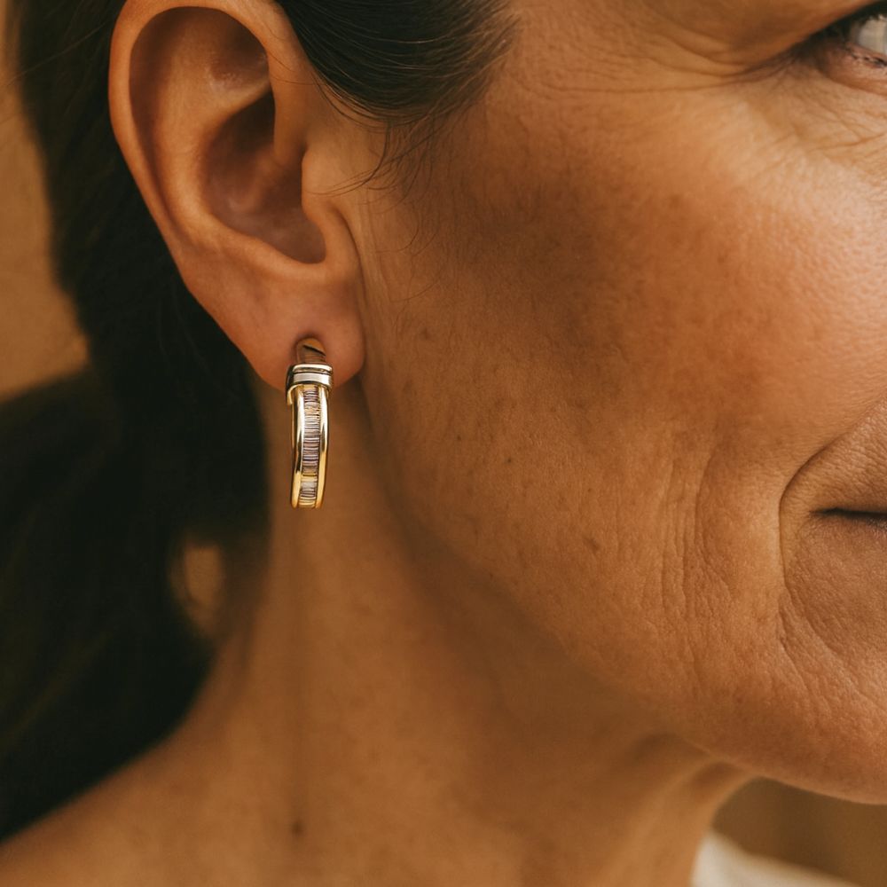 Vintage gold and diamond earrings by Rose & Oliver - product image 2