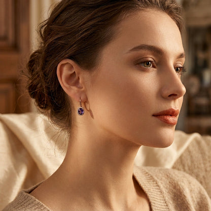 Gold Amethyst Crown Earrings by Rose & Oliver - product image 2